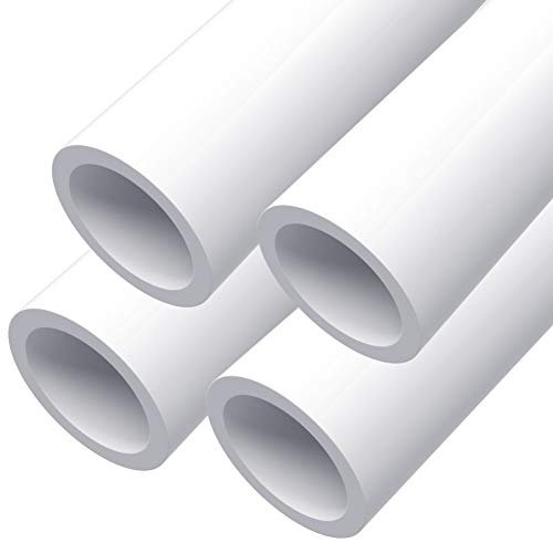 1-1/2" PVC Pipe, DIY PVC Projects for the Home, Garden, Greenhouse, Farm and Workshop, Sch. 40 Furniture Grade, White [40" x 4 Pack]