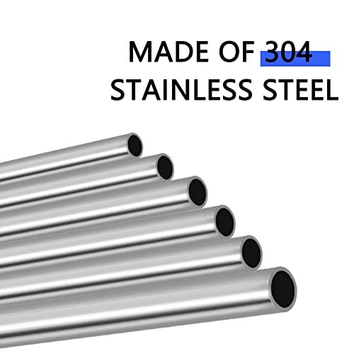 1/2" OD 304 Stainless Steel Tube, Thickened Pipe Wall & Weldable Tubing, Round Metal Pipe Industrial Straight Tube 12 inch Length (4 Pcs)