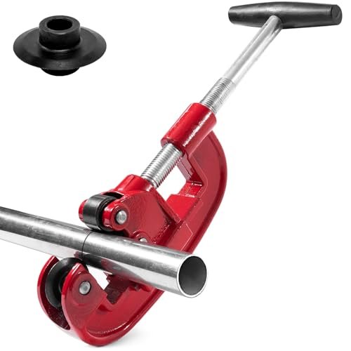1/8-2"Heavy Duty Pipe Cutter With an Extra Blade,Rigid Pipe Cutters,Metal Pipe Cutter Tool,Metal Tube Cutter Cuts Up to Galvanized Pipe,Copper, and Iron Pipe