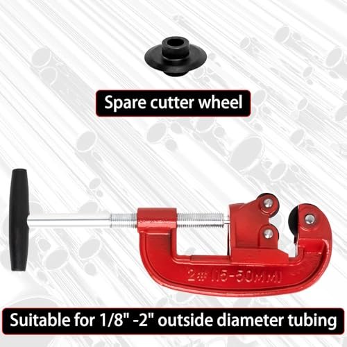 1/8-2"Heavy Duty Pipe Cutter With an Extra Blade,Rigid Pipe Cutters,Metal Pipe Cutter Tool,Metal Tube Cutter Cuts Up to Galvanized Pipe,Copper, and Iron Pipe