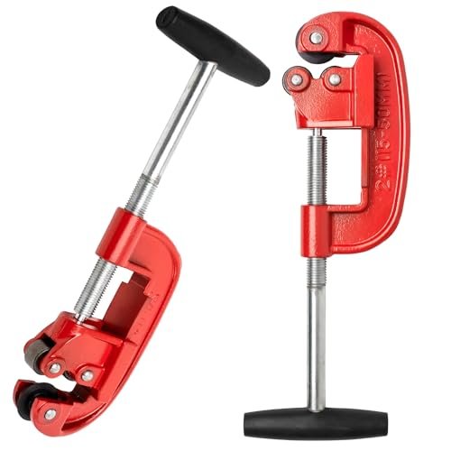 1/8-2"Heavy Duty Pipe Cutter With an Extra Blade,Rigid Pipe Cutters,Metal Pipe Cutter Tool,Metal Tube Cutter Cuts Up to Galvanized Pipe,Copper, and Iron Pipe
