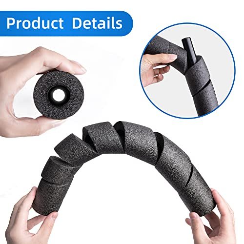 1 Pcs Pipe Insulation Foam Tube - 15.7 Inches Black Pool Noodles Foam - Multi-Purpose Snake Wrap Foam Protection for Outdoor Indoor Swimming Pool Handle Water Pipe
