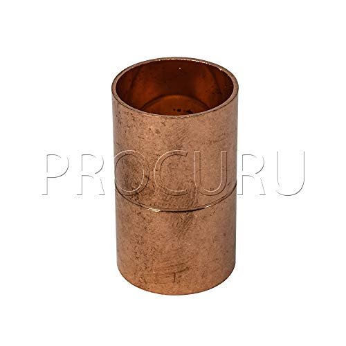 10-Pack 1/2-Inch Copper Coupling with Stop (Roll or Dimple), C x C Sweat Connection, Certified Safe (CWCR0012-10P)