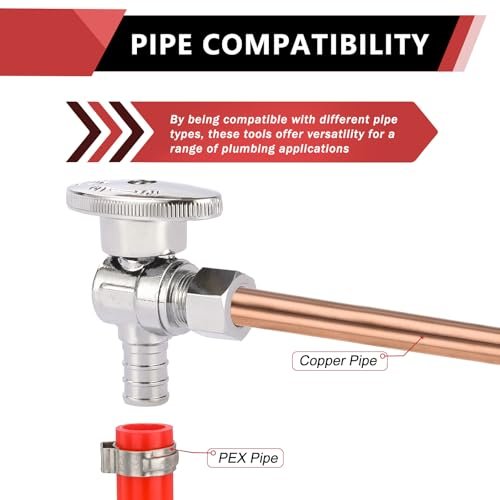 10-Pack EFIELD Shut off Valve 1/4 Turn Angle Stop Valve 3/8" OD Compression X 1/2" Pex Chrome Plated Brass,(VALVE076-10PCS)