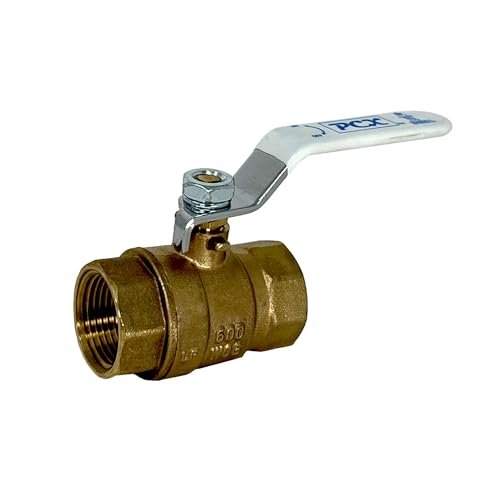 [10-Pack] PROCURU 1/2-Inch FIP Female NPT Threaded (FxF) Heavy Duty Brass Ball Valve, Full Port, 600 WOG, LF Certified Safe (3BT050-10P)