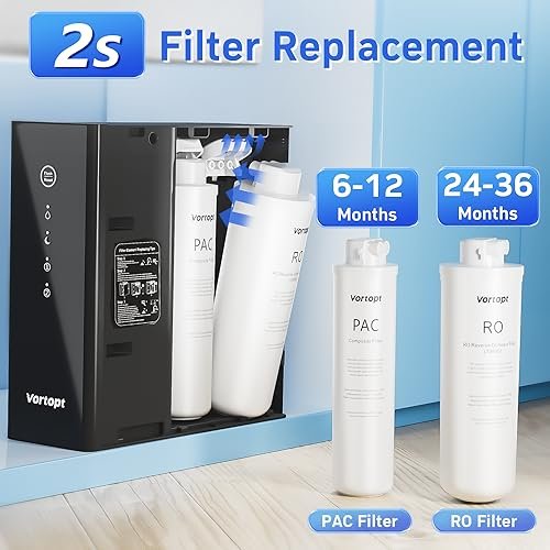 1000GPD Under Sink Water Purifier 3:1 Pure to Drain, Tankless RO Water Filter System, 0.0001um Purification for Drinking, Reduces TDS, Smart Faucet, Black