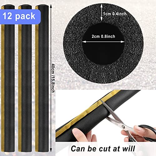 12 Pack Pipe Insulation Foam Tube,0.8 Inch x 1.31 ft,for Hot and Cold Water Pipes,Pre Slit Self Adhesive Foam Pipe Covers,15.75 Feet Total