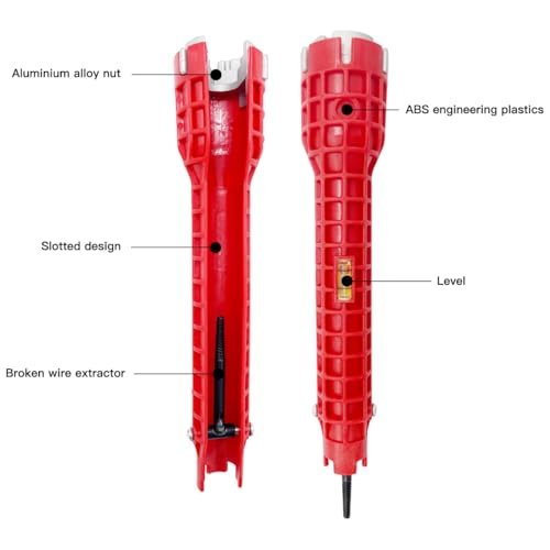 14-in-1 Multi-functional Pipe Wrench, Faucet and Sink Installer, Anti-Slip Pipe Wrench Plumbing Tool for Sink/Bathroom/Kitchen Plumbing Installation and Repairs