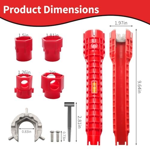 14-in-1 Multifunctional Sink Wrench for Toilet, Sink, Bathroom, Kitchen Plumbing Installation and Repairs, Multi-functional Wrench, Faucet and Sinks Installer Tool