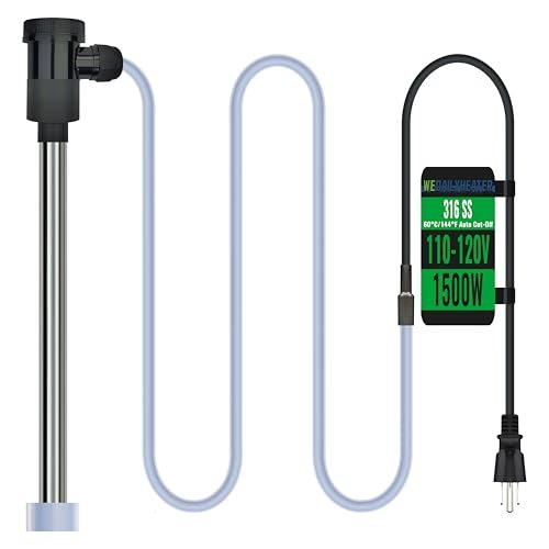 1500W Fully Submersible Water Heater for Bathtub & Inflatable Pool – Portable Immersion Electric Heater with Temp Control & Wifi Timer for Hot Tub, Above Ground Pool, Baptistry & bucket