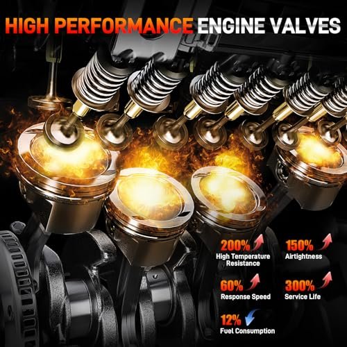 16PCS Intake & Exhaust Engine Valves Compatible with GM 2.0L 2.2L 2.4L ECOTEC DOHC – Chevy Cobalt/Cavalier/HHR/Malibu, Pontiac G5/G6/Grand Am, Saturn Ion/Vue, Oldsmobile Alero OE#12622329, 12615936