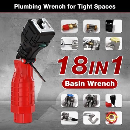 18 in 1 Multifunctional Sink Wrench, Plumbing Tool for Professional Plumbers, Faucet Installation Tool for Tight Spaces, for Kitchens, Bathrooms & Toilets