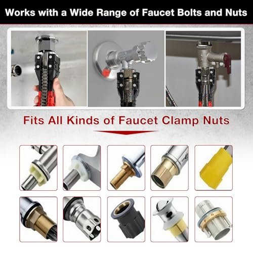 18 in 1 Multifunctional Sink Wrench, Plumbing Tool for Professional Plumbers, Faucet Installation Tool for Tight Spaces, for Kitchens, Bathrooms & Toilets