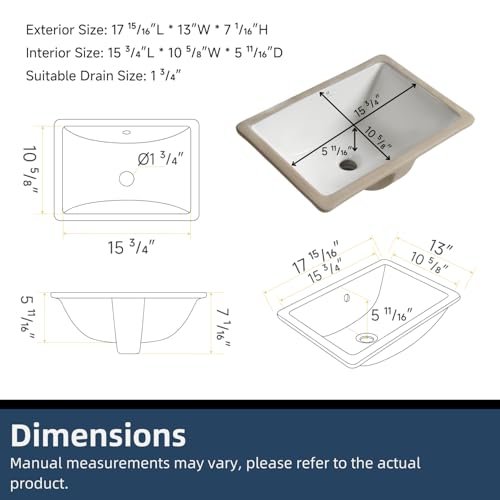 18W" x 13D" Undermount Bathroom Sink, Los Flexi Compact Rectangular 18 Inch Ceramic Undermount Lavatory Sinks for Small Bathrooms, White Undercounter Vanity Sinks with Overflow