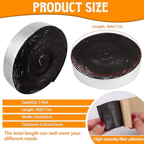 1Pcs Pipe Wrap Insulation 2" WideX 36 FT Pipe Insulation Foam Tape Roll Self-Adhesive Wrap Outdoor Foam and Foil Pipe Wrap Insulation Tape for Wrapping Hot Cold Water Pipes Aluminum Foil Finish