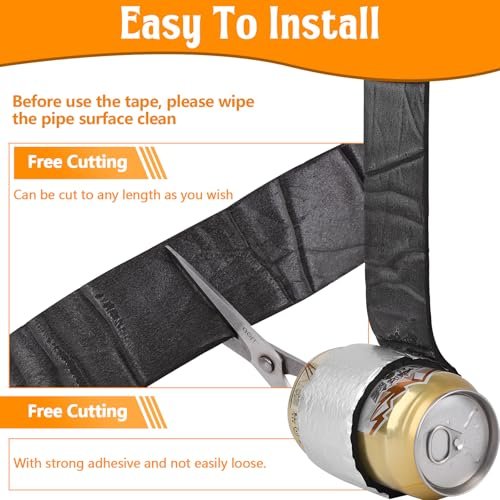 1Pcs Pipe Wrap Insulation 2" WideX 36 FT Pipe Insulation Foam Tape Roll Self-Adhesive Wrap Outdoor Foam and Foil Pipe Wrap Insulation Tape for Wrapping Hot Cold Water Pipes Aluminum Foil Finish
