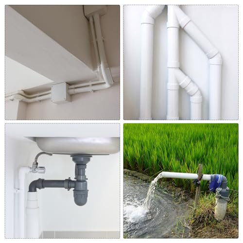 2.7" x 3" PVC Pipe 26" Plastic Rigid Tubing Round High Impact Drain Pipe, [for Greenhouse Garden Home HVAC Plumbing] - 67.8x75mm / White