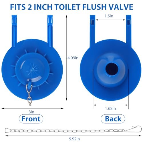 2 Inch Toilet Flapper Replacement Kit - Universal Toilet Stopper Flappers, Durable Toilet Flap with Adjustable Steel Chain, Toilet Tank Flapper Suitable for Various Toilet Cap Types, Easy to Replace