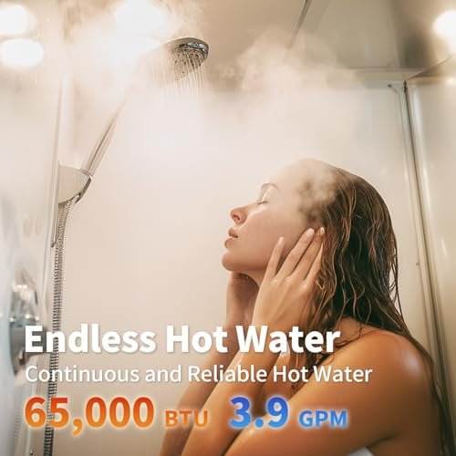 2025 GEN II Ranein On-Demand 65,000 BTU RV Tankless Water Heater, 12V Powered, High Altitude Ready, CSA Approved, With Multi-Function Controller and Thermostatic Chamber