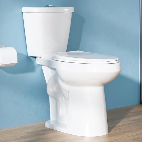 22 Inch Elongated Tall Toilet for Seniors, Extra High Toilet for Bathroom, Comfort Bowl Height 21 Inch, Seat Height 22", Two-Piece Dual Flush 1.1/1.6 GPF, 12 Inch Rough-in, White