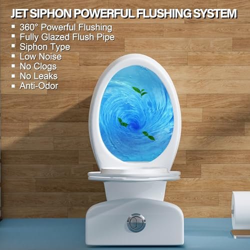22 Inch Elongated Tall Toilet for Seniors, Extra High Toilet for Bathroom, Comfort Bowl Height 21 Inch, Seat Height 22", Two-Piece Dual Flush 1.1/1.6 GPF, 12 Inch Rough-in, White
