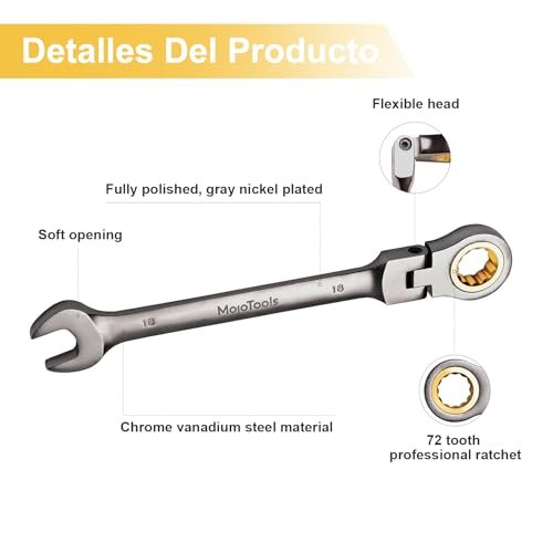 23-Piece Flex-Head Ratcheting Combination Wrench Set-Includes 14PCS Metric 8-24mm Ratchet Combination Wrenches Set,9PCS Allen Wrenches-72-Teeth,Cr-V Constructed,Nickel Plated,Organizer Bag