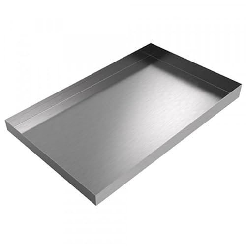 24" x 15" x 1.5" Stainless Steel Ice Maker Pan Catcher - Water Damage Prevention - No Leak Welded Water Tight (Stainless Steel)