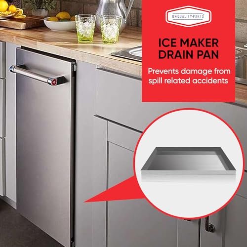 24" x 15" x 1.5" Stainless Steel Ice Maker Pan Catcher - Water Damage Prevention - No Leak Welded Water Tight (Stainless Steel)