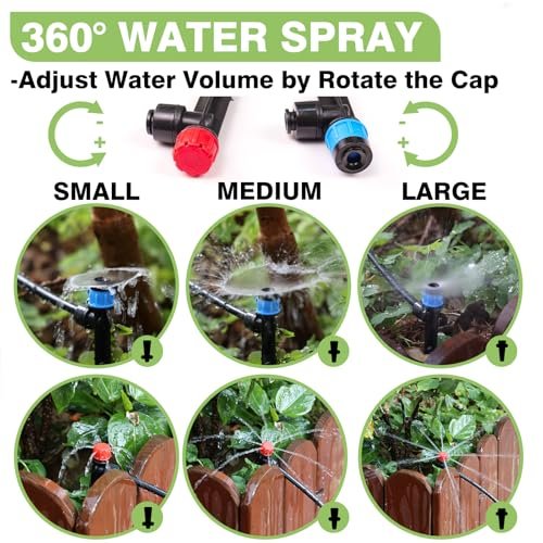 240FT Drip Irrigation System Kit New Quick-Connect, Automatic Garden Watering Misting System for Greenhouse, Yard, Lawn, Plant with 1/2 inch Hose 1/4 inch Distribution Tubing and Accessories