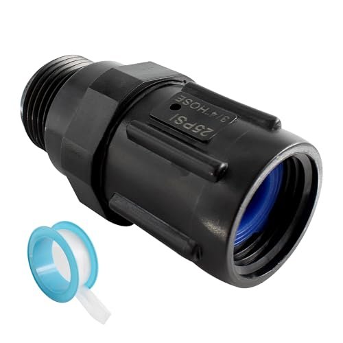 25 PSI Drip Irrigation Pressure Regulator, Garden Hose Pressure Reducer Low Flow Valve, 3/4" Female Hose Thread x 3/4" Male Hose Thread
