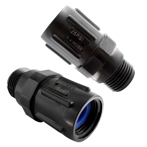 25 PSI Drip Irrigation Pressure Regulator, Garden Hose Pressure Reducer Low Flow Valve, 3/4" Female Hose Thread x 3/4" Male Hose Thread