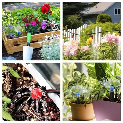 256FT Drip Irrigation System Kit, 163pc Automatic Garden Watering Misting System for Greenhouse, Yard, Lawn, Plant