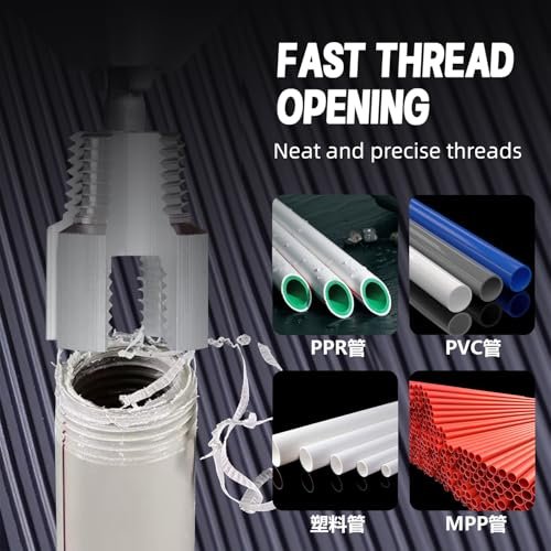 2PCS Integrated Internal & External Pipe Threading Tool, Pipe Thread Cutting Tool, 1/2'' 3/4'' Electric Drill Compatible PVC & Plastic Pipe Threader Kit for Home Repair (1/2"+3/4")