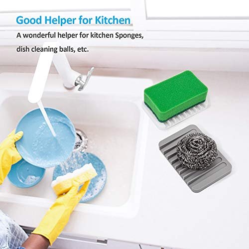 2PCS Mcyye Self Draining Soap Dishes, Premium Silicone Soap Holder & Saver for Shower, Bathroom, Kitchen, Bath Tub, Razor, Sponges, Drains Water Very Well, Can Extend Soap Life, Easy Clean