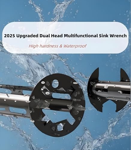 2Pcs Multifunctional Basin Wrench, 11 Sizes Universal Under Sink Wrench Set, Faucet Four-Jaw Hex Plumbing Installation Repair Removal Tools for Kitchen (11 Sizes)