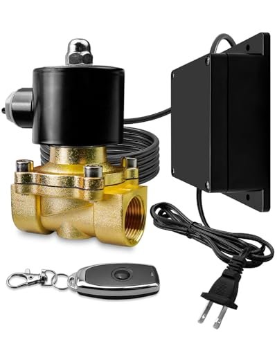 3/4 Inch Smart Solenoid Valve, 110V AC Brass Smart Water Valve Shut Off Tool with Remote Control, APP WiFi Intelligent Voice Audio, Auto Cycle Setting for Garden Farm Lawn
