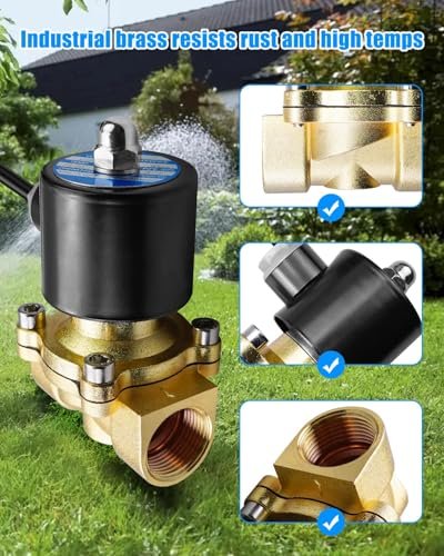 3/4 Inch Smart Solenoid Valve, 110V AC Brass Smart Water Valve Shut Off Tool with Remote Control, APP WiFi Intelligent Voice Audio, Auto Cycle Setting for Garden Farm Lawn