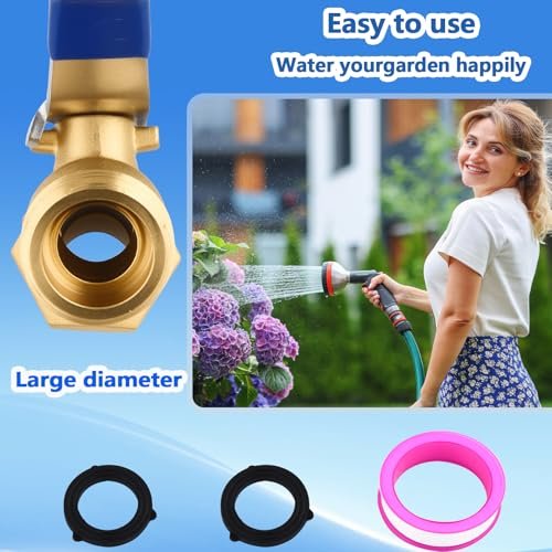 3/4" NPT Brass Male Hose Bib, Heavy Duty Outdoor Hose Spigot/Faucet, Lead-free, With 3/4" Male GHT Threads, Unlimited Flow Water Spigot，Ideal For Garden, Patio, Car wash