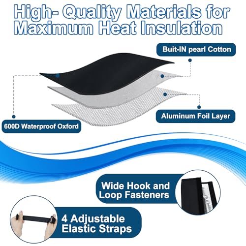 3 Layers HVAC Copper Pipe Insulation Cover Protector Outdoor 600D Oxford AC Copper Line Insulation Sleeve Wrap for Outside 72x10.2Inch with 4 Adjustable Straps for Central Air Conditioning Mini Splits