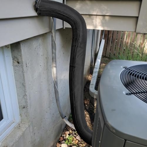 3 Layers HVAC Copper Pipe Insulation Cover,72x10.2 Inch 600D Oxford AC Pipe Insulation Covers for Outside,Flexible Copper Line Insulation Sleeve for Central Air Conditioning Mini Splits
