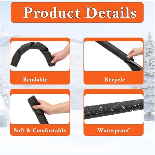 3 Pack Pipe Insulation Foam Tube - 15.8 Inches Black Pipe Covers - Multi-Purpose Soft Foam Tubing for Outdoor Indoor Swimming Pool Handle Water Pipes