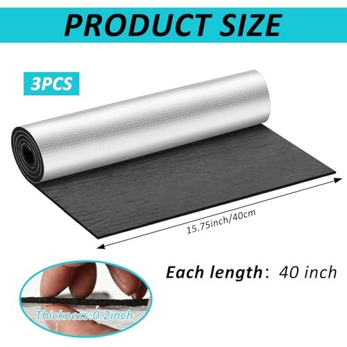 3 Pack Toilet Tank Liners, 40 x 16 Inch Toilet Anti Condensation Kit with Aluminum Foil-Self Adhesive,Toilet Tank Insulation Liner for Stopping Condensation Preventing Water Damage to Floors