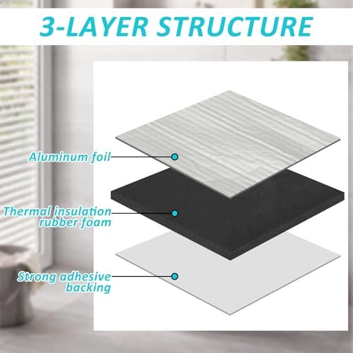 3 Pack Toilet Tank Liners, 40 x 16 Inch Toilet Anti Condensation Kit with Aluminum Foil-Self Adhesive,Toilet Tank Insulation Liner for Stopping Condensation Preventing Water Damage to Floors