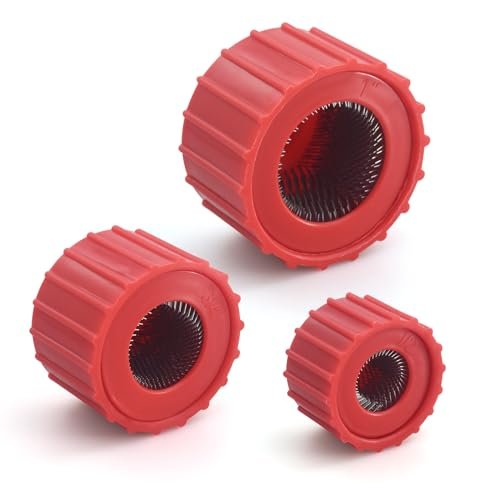 3 Pcs Copper Pipe Cleaner, 1/2" & 3/4" & 1" Copper Pipe Brush Plumbers Cleaning Brush, Handy Copper Tube Brush Deburring Brush Cleans Copper Pipe Cleaning Tool for Brazing, Plumbing