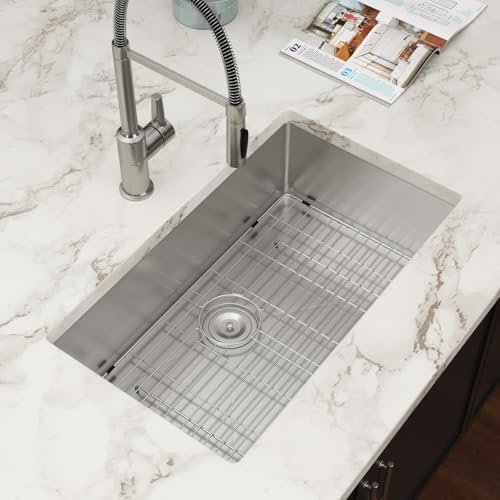30 inch Undermount Sink 16 Gauge Stainless Steel Undermount Single Bowl Kitchen Sinks Large Deep Under Counter Kitchen Sink Basin 30"x18"x9"
