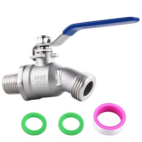 304 Stainless Steel 1/2 Inch NPT Male Hose Bib,Heavy Duty Outdoor Faucet, 3/4" Male GHT Threaded, Lead-Free, Full Flow Outdoor Water Spigot