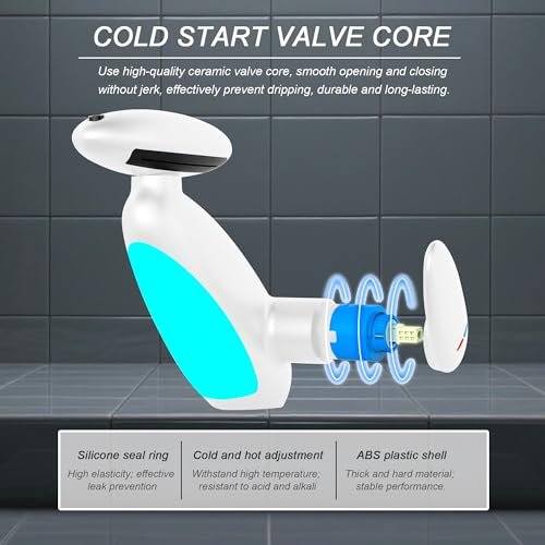 360° Rotating Ambient Light Bathroom Faucet - 4-Way Rotating Pull-Down Spray, Smart Temperature-Changing LED, Modern Bathroom Sink Faucet 9/16" Hose Cold Start Ceramic Cartridge