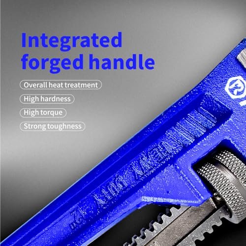 3Pcs 8&12&18-inch Heavy Duty Pipe Wrench Sets - Heavy Duty Straight Plumber Wrenches Set,Easy Adjusting,Tight Bite without Slipping