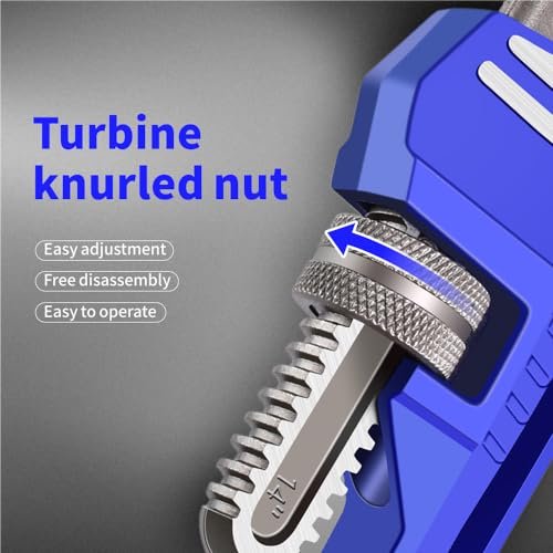 3Pcs 8&12&18-inch Heavy Duty Pipe Wrench Sets - Heavy Duty Straight Plumber Wrenches Set,Easy Adjusting,Tight Bite without Slipping