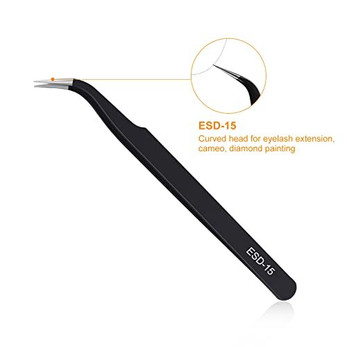 3PCS Precision Tweezers Set, Upgraded Anti-Static Stainless Steel of Tweezers, for Electronics, Soldering, Laboratory Work, Jewelry-Making, Model, Craft